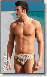 Men's Sunset Beach Racer swimsuit. No more tan lines!