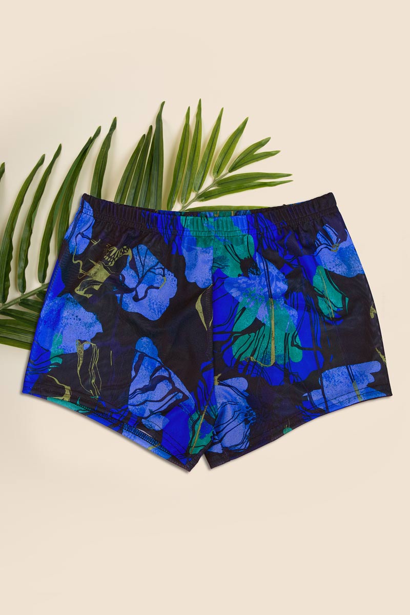 Cooltan Tan Though blue floral midnight hipster swim